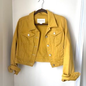 Anthropologie Mustard yellow denim jacket size medium